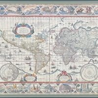 Lote 014 - Reproducción digital "Nova Totius Terrarum Orbis Geographica ac Hydrographica Tabula" enmarcada